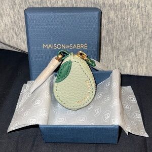 Maison de Sabre Leather Pear Bag Charm NWT